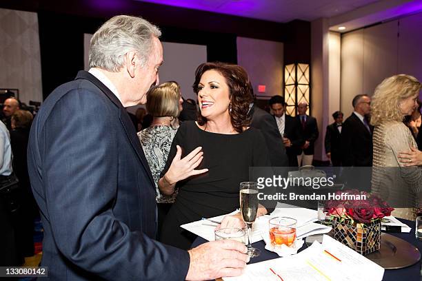 Sen. Tom Harkin talks with CNN anchor Kyra Phillips at the inaugural Global Down Syndrome Foundation's Be Beautiful Be Yourself Gala on November 16,...