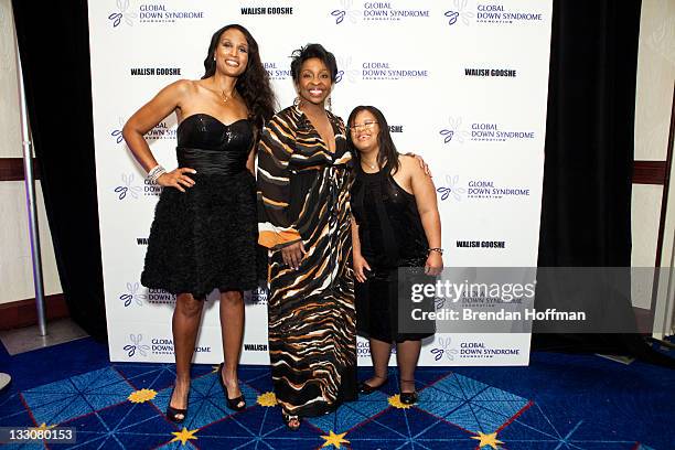Model Beverly Johnson , singer Gladys Knight, and Natalie Fuller arrive at the inaugural Global Down Syndrome Foundation's Be Beautiful Be Yourself...