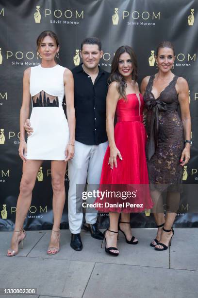 Nieves Alvarez, Manu Tenorio, Alicia Senovilla and Elsa Anka attend at the POOM Silvia Moreno store opening on July 26, 2021 in Malaga, Spain.