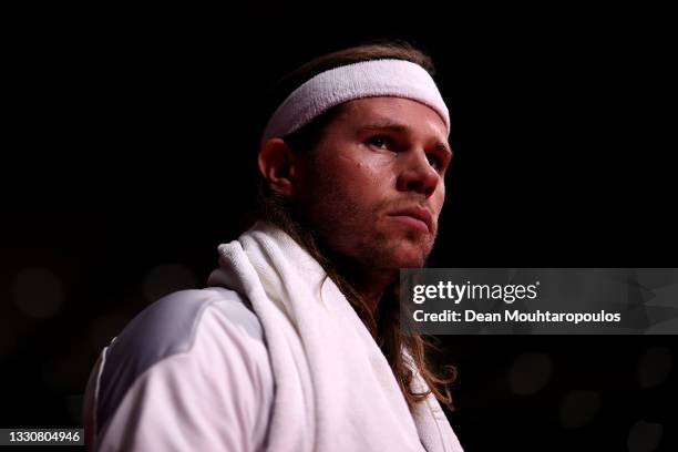 Mikkel Hansen of Team Denmark walks out for the second half during the Men's Preliminary Round Group B match between Egypt and Denmark on day three...