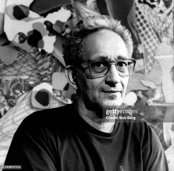 American painter, sculptor and printmaker, noted for his work in the areas of minimalism and post-painterly abstraction Frank Stella poses for a...