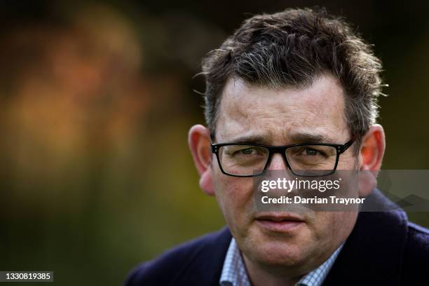 Victorian Premier, Daniel Andrews speaks to the media at the daily press conference on July 27, 2021 in Melbourne, Australia. Schools will re-open...