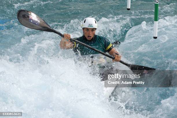 Jessica Fox of Team Australia competes during the Women's Kayak Slalom Semi-final on day four of the Tokyo 2020 Olympic Games at Kasai Canoe Slalom...