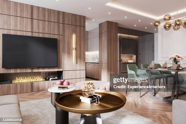 modern living room interior - banknoten stockfoto's en -beelden