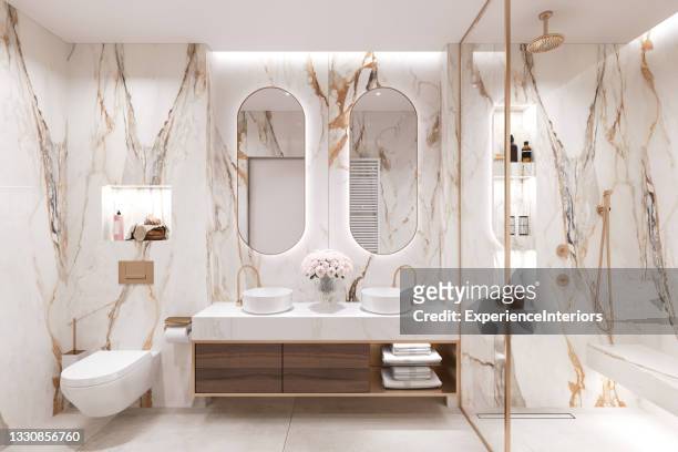 interni moderni del bagno - bathroom foto e immagini stock