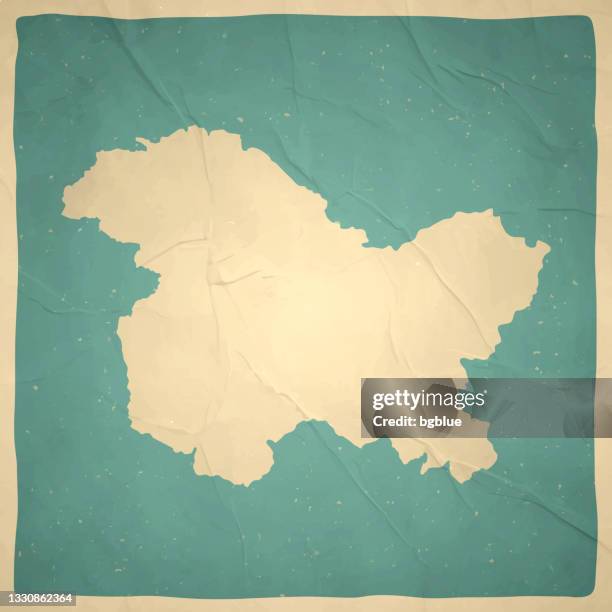 kashmir map in retro vintage style - old textured paper - india map stock illustrations