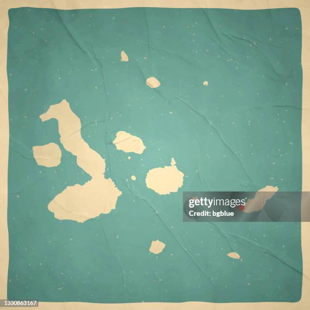 ilustrações de stock, clip art, desenhos animados e ícones de galapagos islands map in retro vintage style - old textured paper - galapagos islands