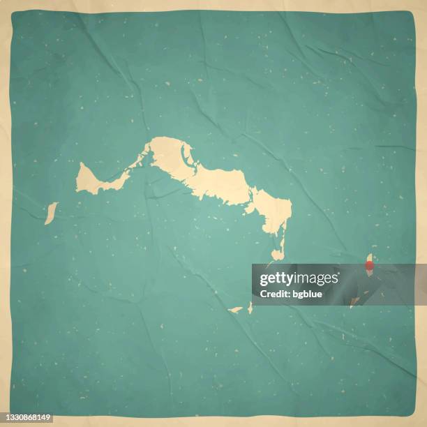 turks and caicos islands map in retro vintage style - old textured paper - bahamas map stock illustrations