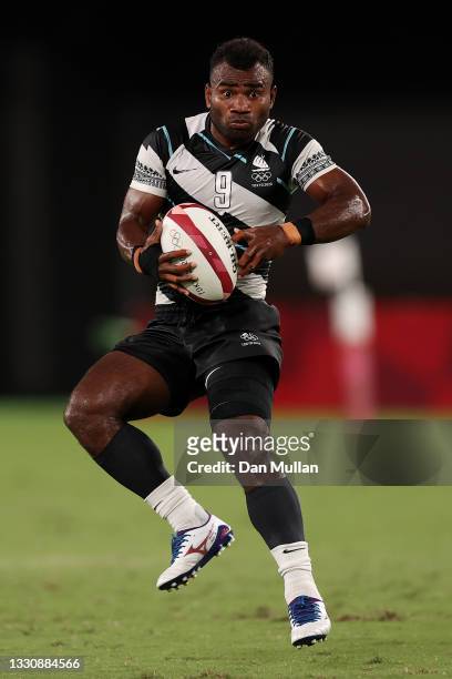 Jerry Tuwai of Team Fiji in action during the Rugby Sevens Men's Quarter-final match between Australia and Fiji on day four of the Tokyo 2020 Olympic...