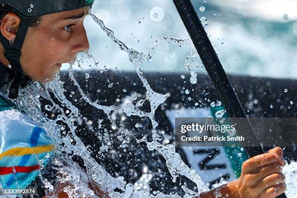 Monica Doria Vilarrubla of Team Andorra competes during the Women's Kayak Slalom Semi-final on day four of the Tokyo 2020 Olympic Games at Kasai...