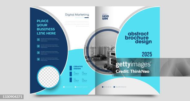 corporate brochure flyer design template - housing infographic stock illustrations