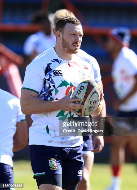 Sam Simmonds looks on during the British & Irish Lions training session held at Hermanus High School on July 27, 2021 in Hermanus, South Africa.