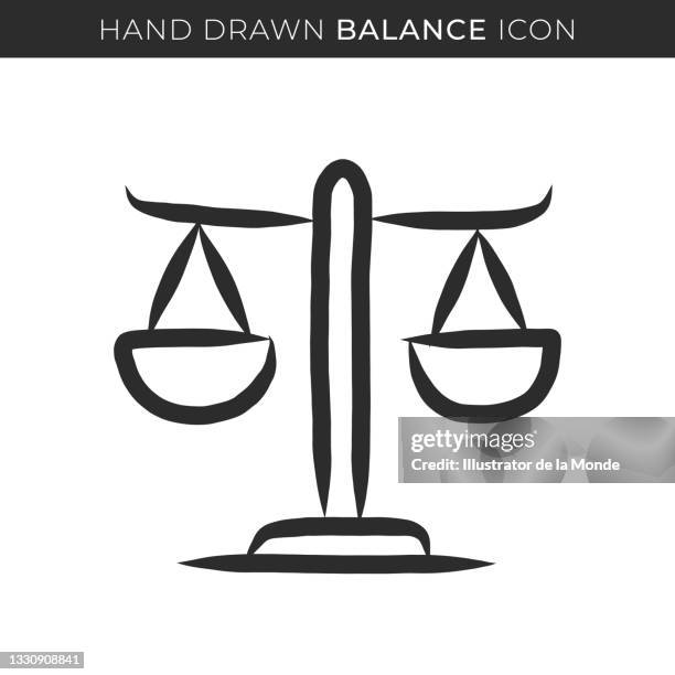 balance single line icon - compare thin icon stock illustrations