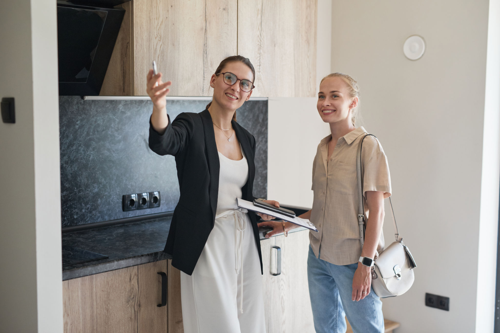 Real Estate Agent Showing Apartment Real Estate Agent Showing Apartment