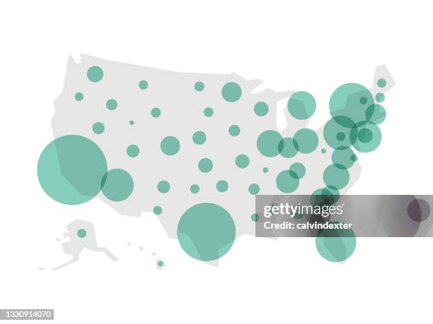 usa map covid areas - usa states stock illustrations