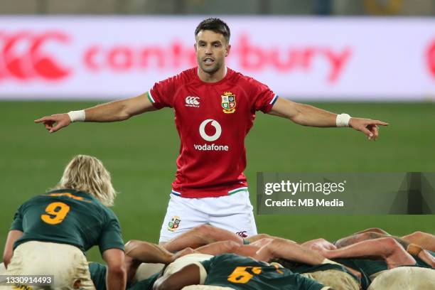 Conor Murray of the British & Irish Lions at the back of the scrum during the 1st test at Cape Town Stadium on July 24, 2021 in Cape Town, South...