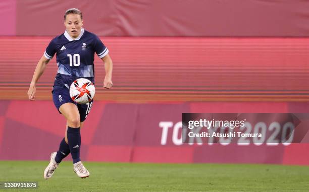 Fran Kirby of Team Great Britain runs with the ball during the Women's Group E match between Canada and Great Britain on day four of the Tokyo 2020...