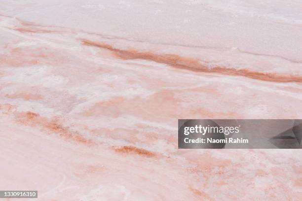 marbled pink salt lake abstract textured background - pink full frame stock pictures, royalty-free photos & images