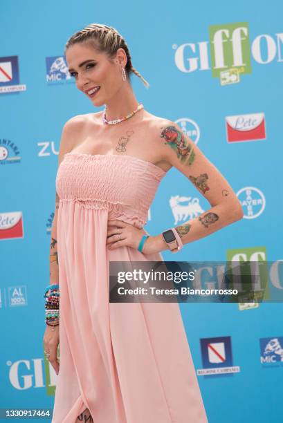 Sabrina Cereseto, aka LaSabri, attends the photocall at the Giffoni Film Festival 2021 on July 27, 2021 in Giffoni Valle Piana, Italy.