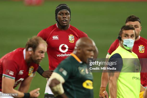 Maro Itoje of the British & Irish Lions during the 1st test at Cape Town Stadium on July 24, 2021 in Cape Town, South Africa.