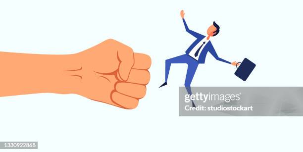 businessman and fist - liquidation stock illustrations