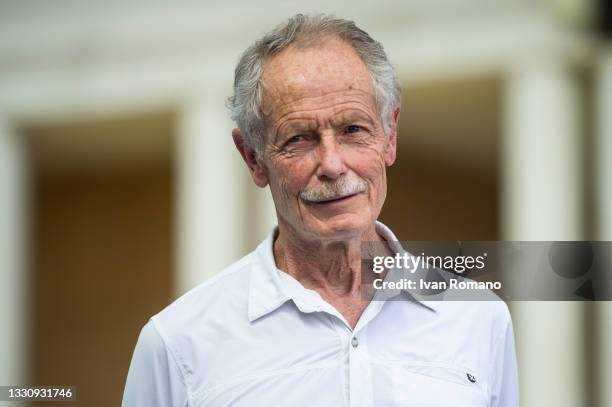 Erri De Luca attends the blue carpet at the Giffoni Film Festival 2021 on July 27, 2021 in Giffoni Valle Piana, Italy.