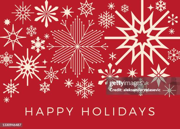 ilustrações de stock, clip art, desenhos animados e ícones de modern graphic snowflake holiday card background - snowflake shape