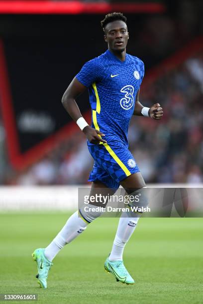 Tammy Abraham of Chelsea looks on during the Pre-Season Friendly between Bournemouth and Chelsea at Vitality Stadium on July 27, 2021 in Bournemouth,...
