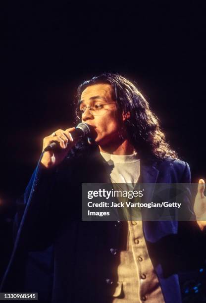 Puerto-Rican American Latin, Salsa, Tropical, and R&B singer Marc Anthony performs during Marlboro Music's 'Combinacion Perfecta' concert at Madison...