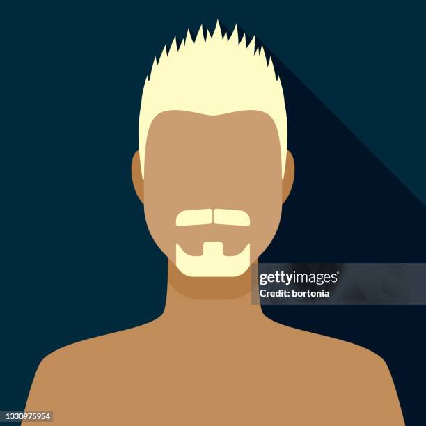 male facial hair avatar icon - bleached hair stock illustrations