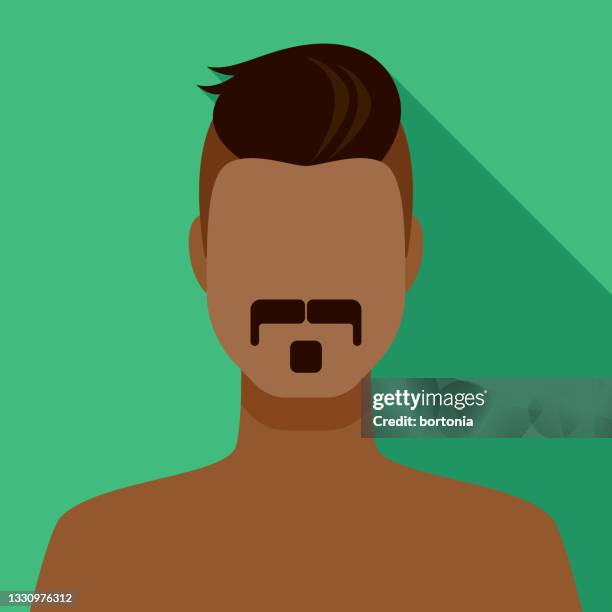 male facial hair avatar icon - soul patch stock illustrations