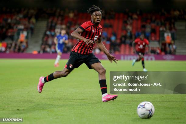 Trialist Kyle Edwards of Bournemouth during friendly fixture between AFC Bournemouth and Chelsea at Vitality Stadium on July 27, 2021 in Bournemouth,...