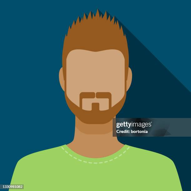 stockillustraties, clipart, cartoons en iconen met male facial hair avatar icon - stekeltjeshaar