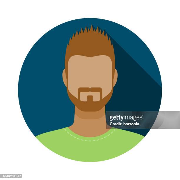 male facial hair avatar icon - spiky hair stock illustrations
