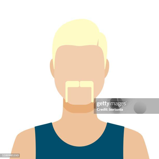 male facial hair avatar icon - bleached hair stock illustrations