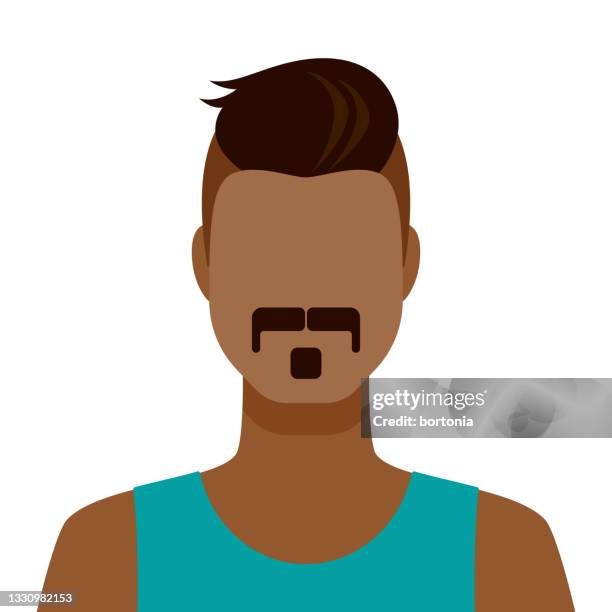 male facial hair avatar icon - vest stock illustrations