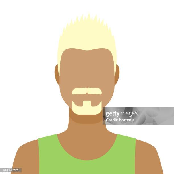 male facial hair avatar icon - bleached hair stock illustrations