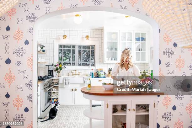 Actress/comedian Arden Myrin is photographed for Los Angeles Times on January 10, 2020 at home in Los Angeles, California. Myrin's kitchen is...