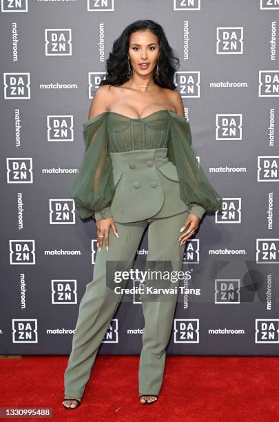 Maya Jama attends the Dazn x Matchroom VIP Launch Event at Kings Cross on July 27, 2021 in London, England.