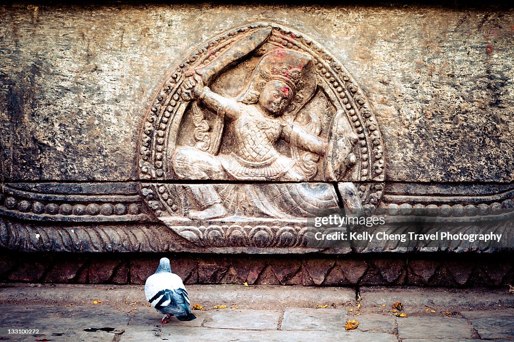Carving of temple in Durbar square