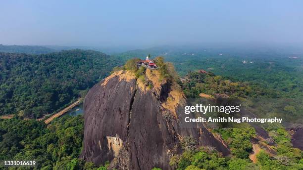 an aerial view of the ancient sri karinjeshwara temple - bangalore tourist stock-fotos und bilder