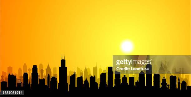 chicago (all buildings are complete and moveable) - illinois vector stock illustrations