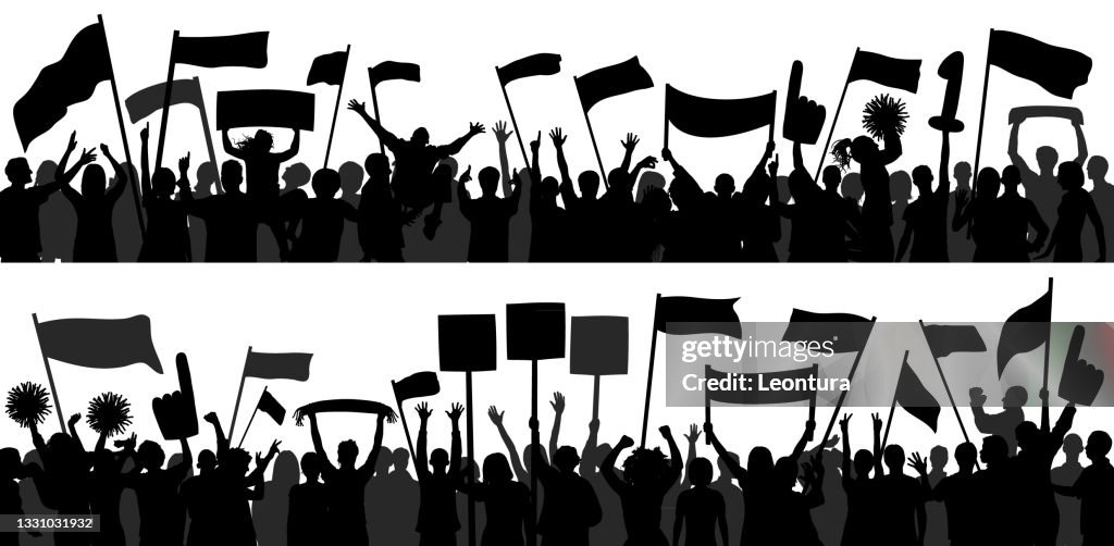 Crowd (Jede Person ist komplett - Clipping-Pfade verstecken die Beine)