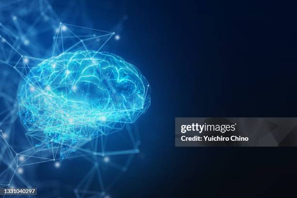 artificial intelligence brain and network - human brain stock-fotos und bilder