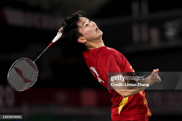 Yuta Watanabe and Arisa Higashino of Team Japan compete against Dechapol Puavaranukroh and Sapsiree Taerattanachai of Team Thailand during a Mixed...