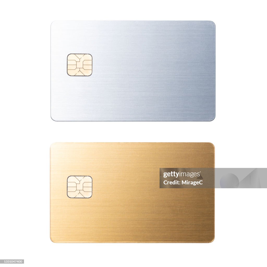 Credit Cards With EMV Chip on White