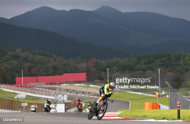 Primoz Roglic of Team Slovenia during the Men's Individual time trial on day five of the Tokyo 2020 Olympic Games at Fuji International Speedway on...