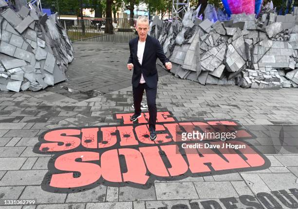 Peter Capaldi, who plays genius Scientist ‘Thinker’ in James Gunn’s The Suicide Squad, poses in London’s Leicester Square this morning in celebration...