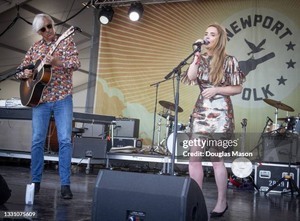 Robyn Hitchcock performs with Emma Swift during day five of the 2021 Newport Folk Festival at Fort Adams State Park on July 27, 2021 in Newport,...