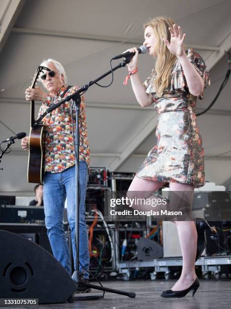 Robyn Hitchcock performs with Emma Swift during day five of the 2021 Newport Folk Festival at Fort Adams State Park on July 27, 2021 in Newport,...